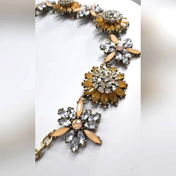 πNew Boho Chic Vintage Glam Floral Crystal Necklaceπ - Picture 3 of 8